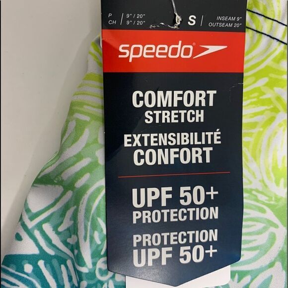Speedo Swim Small Blue Green Comfort Stretch Water Repellent Mens Swim Trunks - Picture 3 of 10